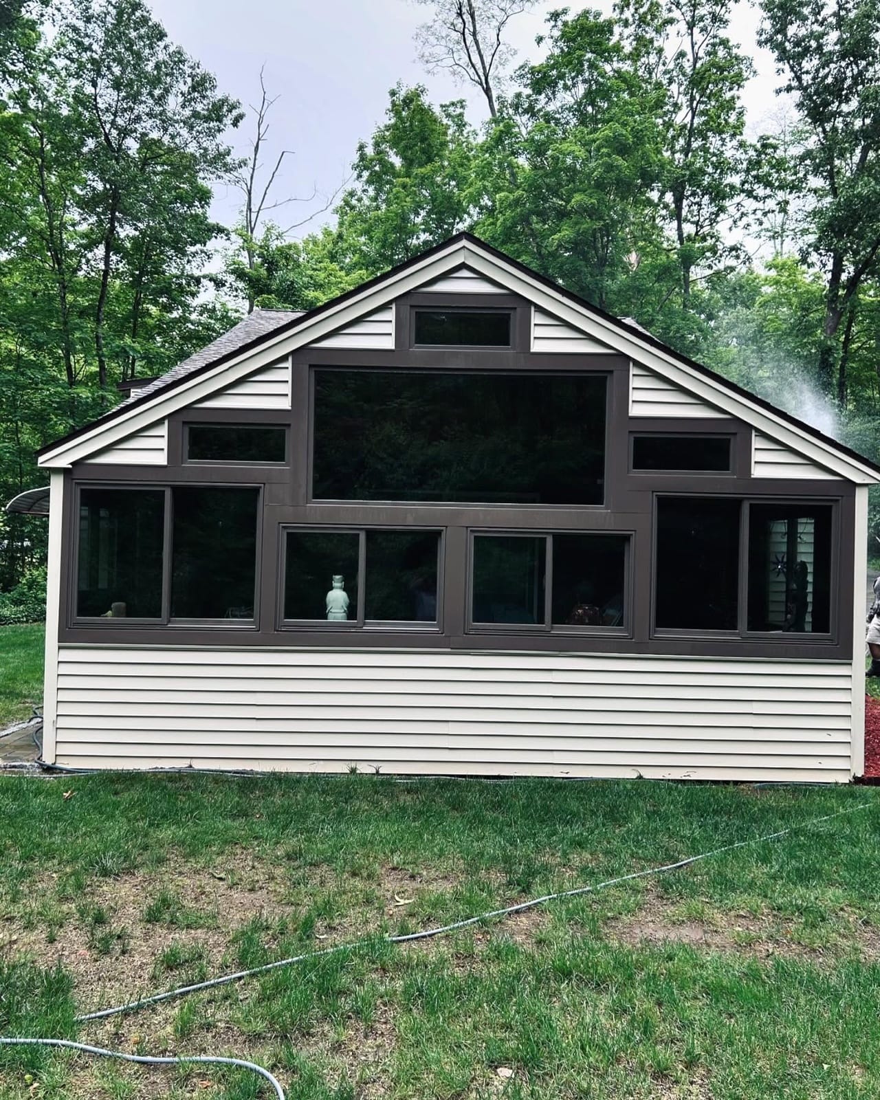 Soft-wash roof cleaning on a Connecticut home
